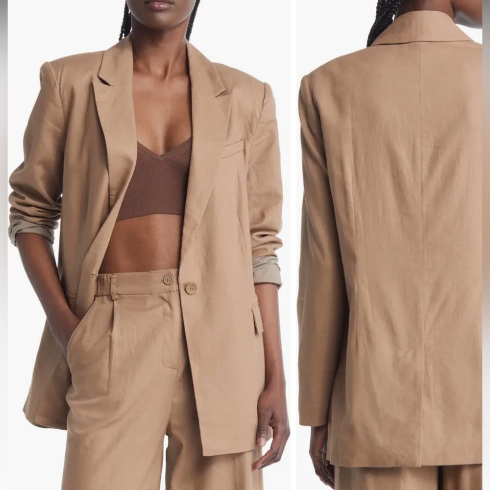 🤎NWT Nordstrom Oversize Linen Blend Blazer Nordstroms🤎